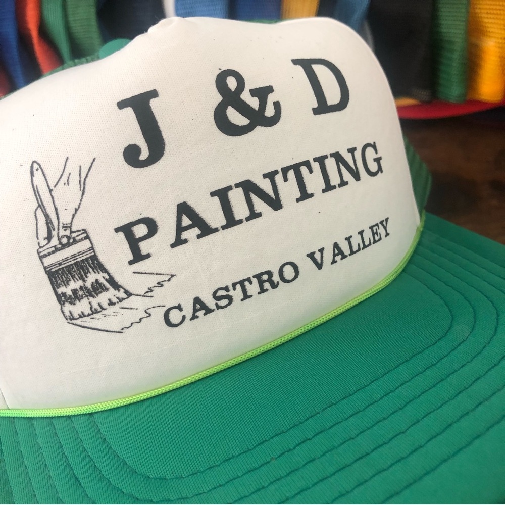 Vintage 80s 90s streetwear Castro Valley J & D Painting Rope Front Trucker Hat - Picture 3 of 7
